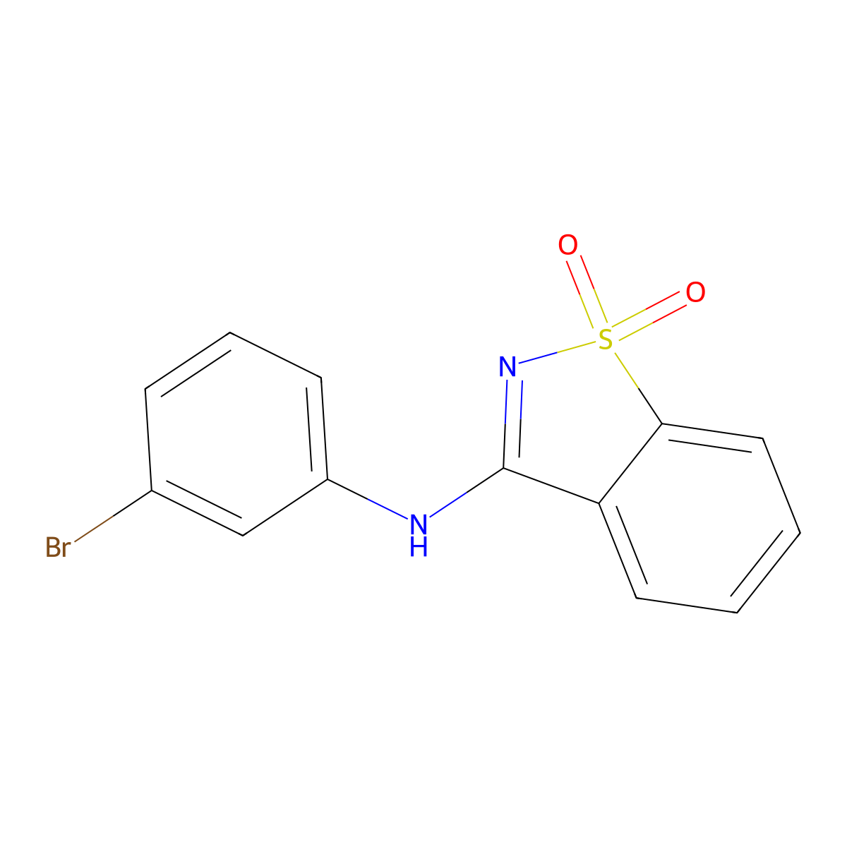 N-(3-bromophenyl)-1,1-dioxo-1,2-benzothiazol-3-amine molecular structure, CAS 692750-14-4