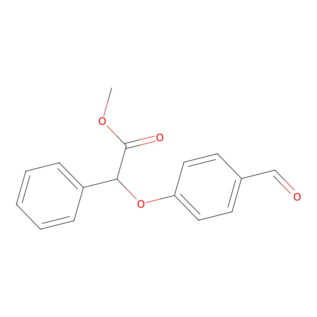Methyl 2-(4-formylphenoxy)-2-phenylacetate molecular structure, CAS 692754-44-2
