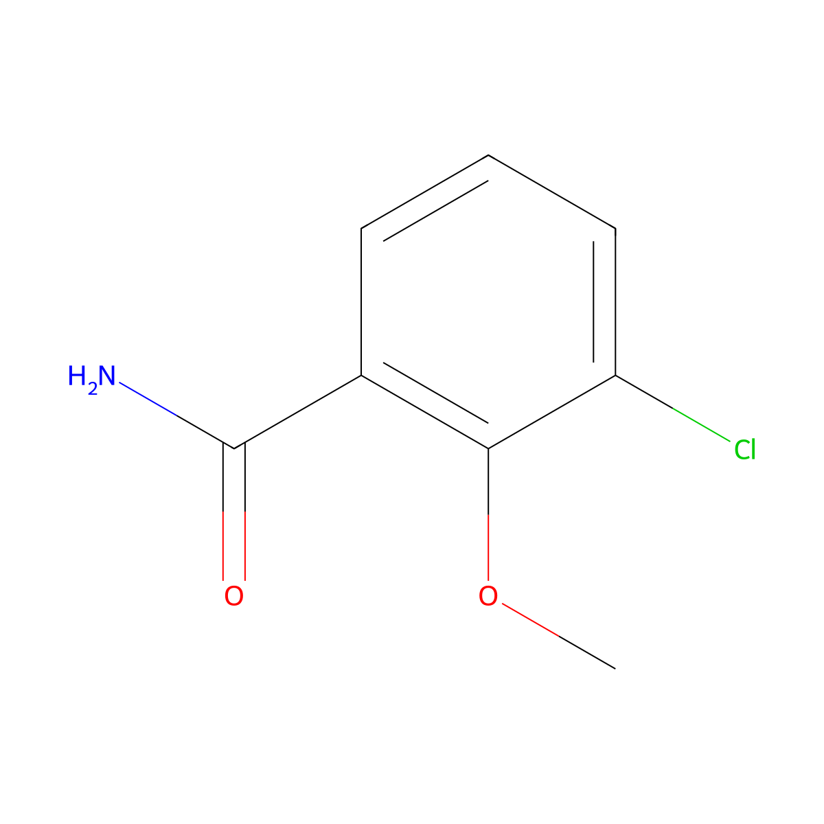 3-Chloro-2-methoxybenzamide molecular structure, CAS 692754-97-5