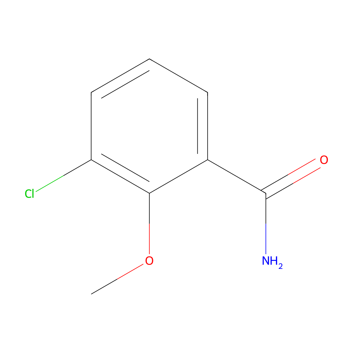 3-Chloro-2-methoxybenzamide molecular structure, CAS 692754-97-5