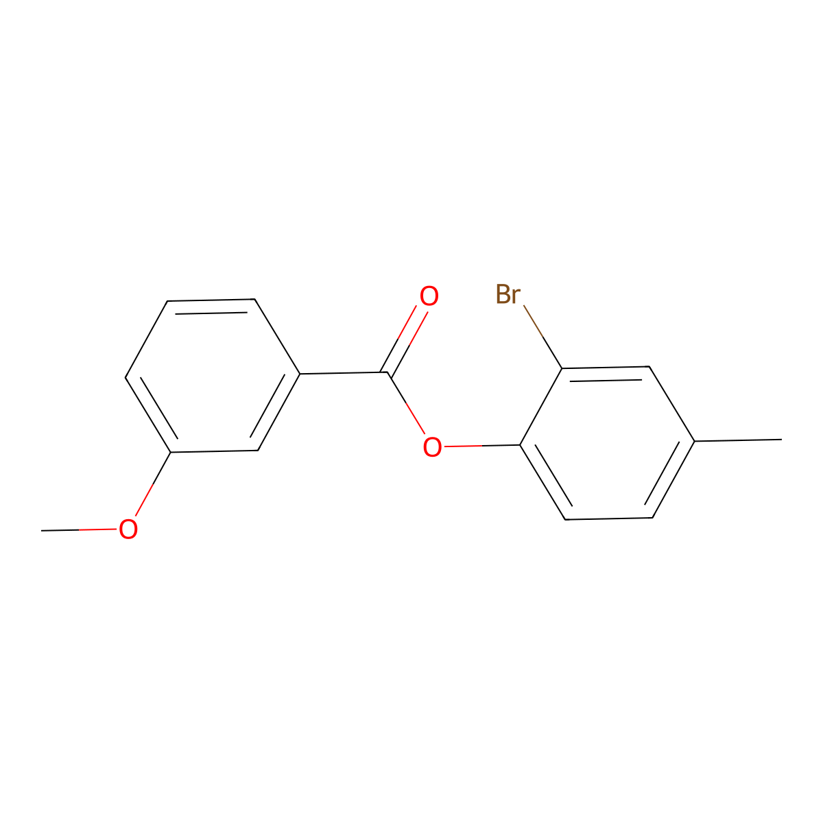 2-Bromo-4-methylphenyl 3-methoxybenzoate molecular structure, CAS 692757-46-3