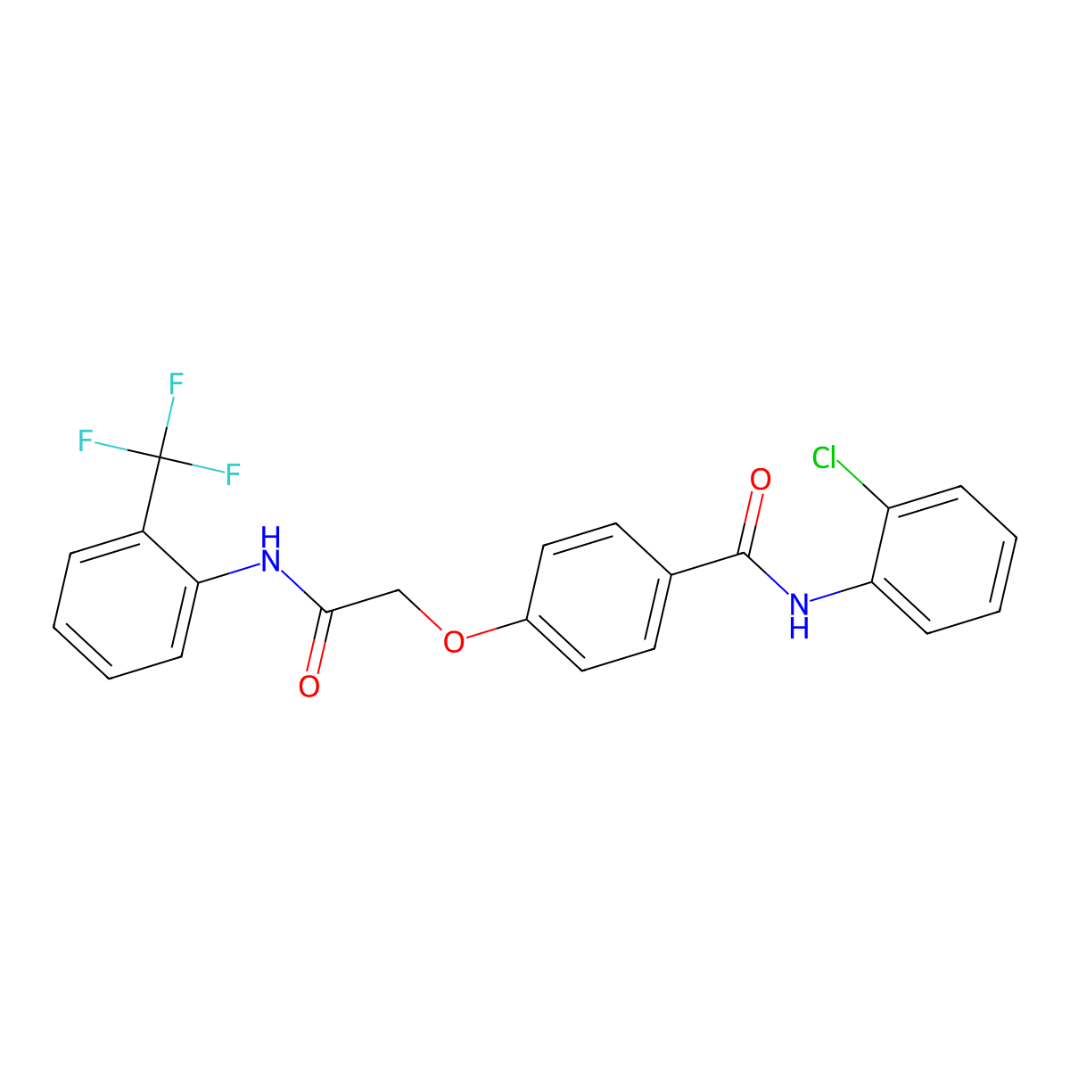 N-(2-chlorophenyl)-4-[2-oxo-2-[2-(trifluoromethyl)anilino]ethoxy]benzamide molecular structure, CAS 692758-53-5
