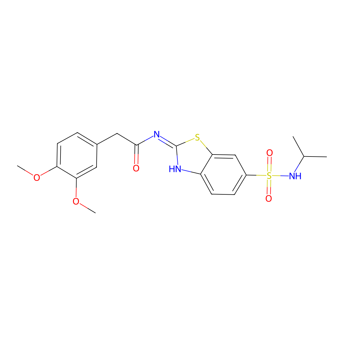 2-(3,4-dimethoxyphenyl)-N-(6-(N-isopropylsulfamoyl)benzo[d]thiazol-2-yl)acetamide molecular structure, CAS 692758-74-0