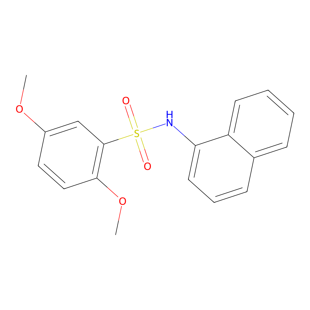 2,5-dimethoxy-N-(1-naphthyl)benzenesulfonamide molecular structure, CAS 692761-67-4
