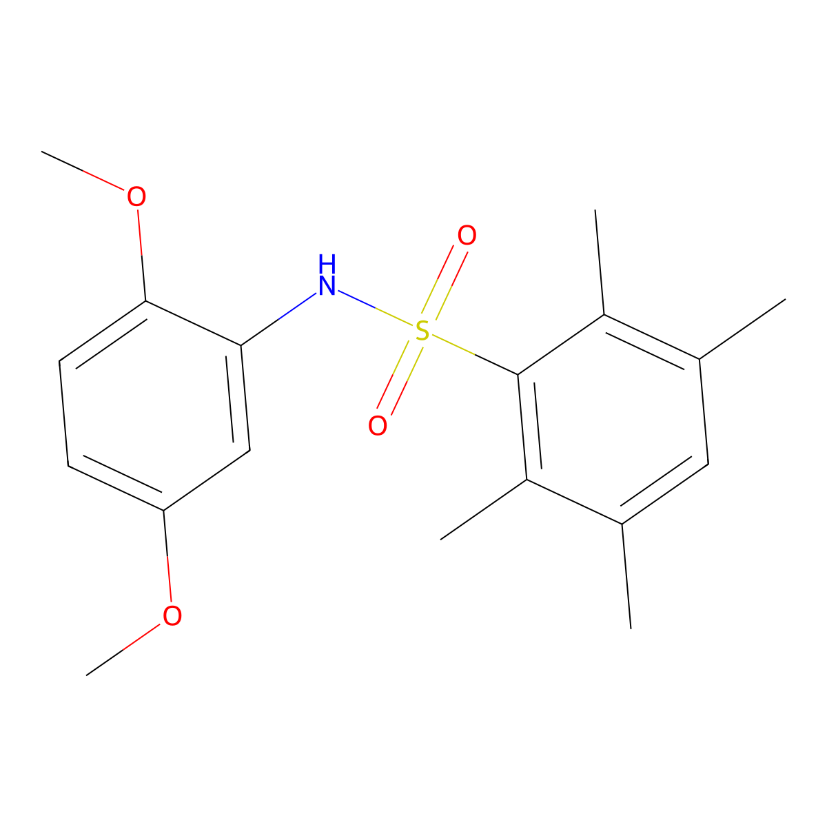 N-(2,5-dimethoxyphenyl)-2,3,5,6-tetramethylbenzenesulfonamide molecular structure, CAS 692761-72-1