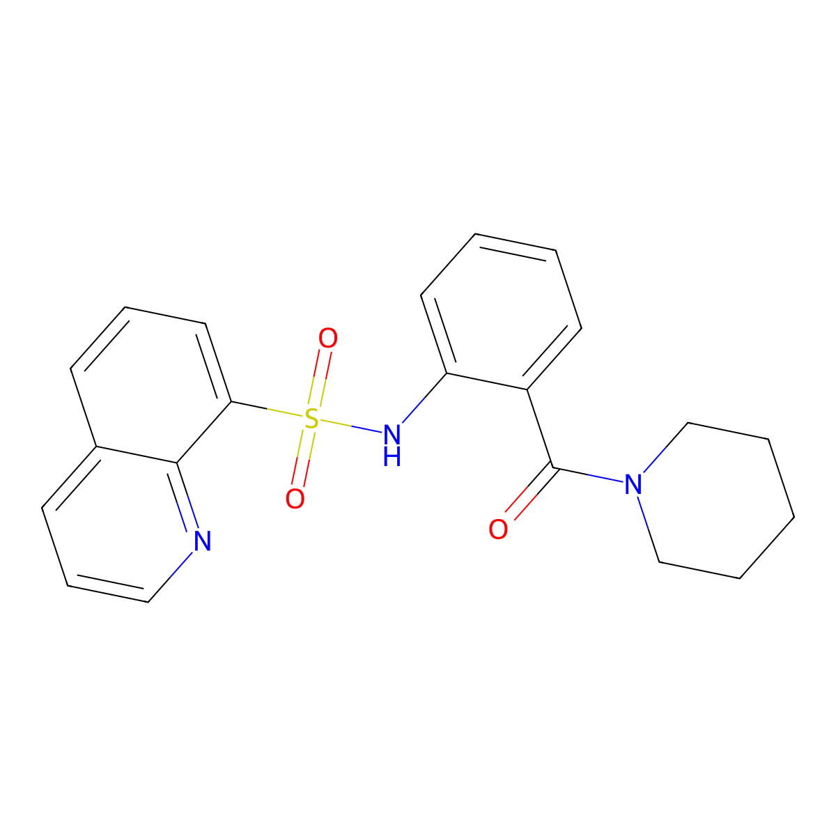 N-[2-(1-piperidinylcarbonyl)phenyl]-8-quinolinesulfonamide molecular structure, CAS 692761-76-5