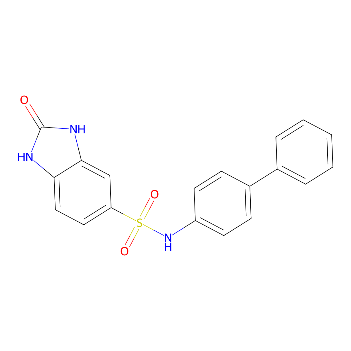 2-oxo-N-(4-phenylphenyl)-1,3-dihydrobenzimidazole-5-sulfonamide molecular structure, CAS 692761-84-5