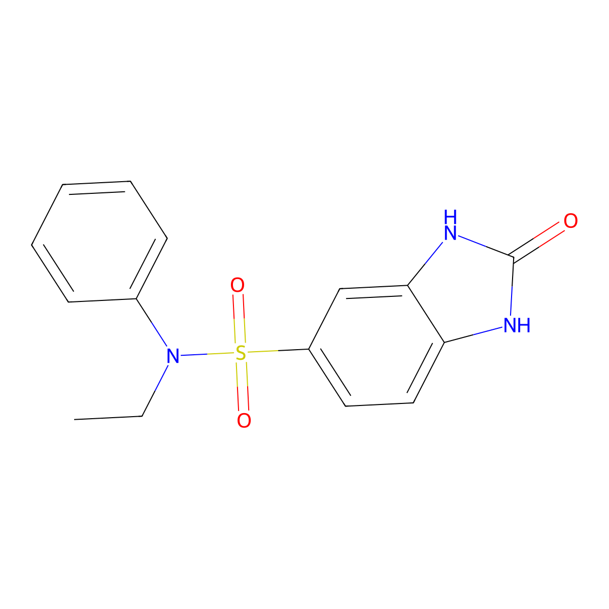N-ethyl-2-oxo-N-phenyl-1,3-dihydrobenzimidazole-5-sulfonamide molecular structure, CAS 692761-85-6