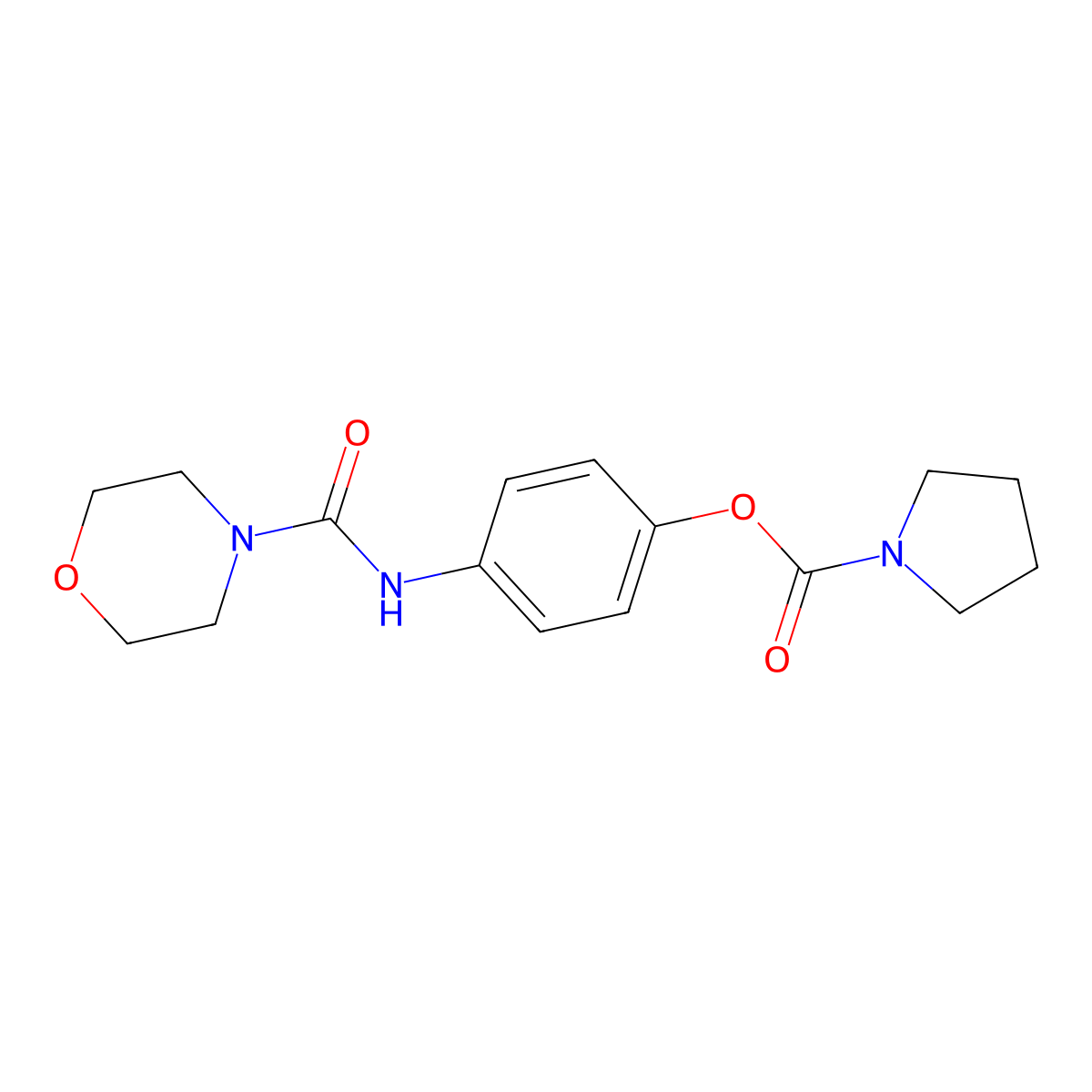 4-(Morpholine-4-carboxamido)phenyl pyrrolidine-1-carboxylate molecular structure, CAS 692762-03-1