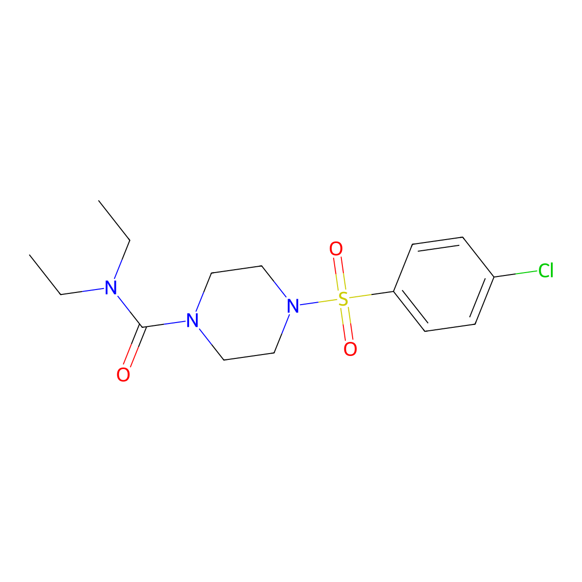 4-(4-chlorobenzenesulfonyl)-N,N-diethylpiperazine-1-carboxamide molecular structure, CAS 692762-05-3