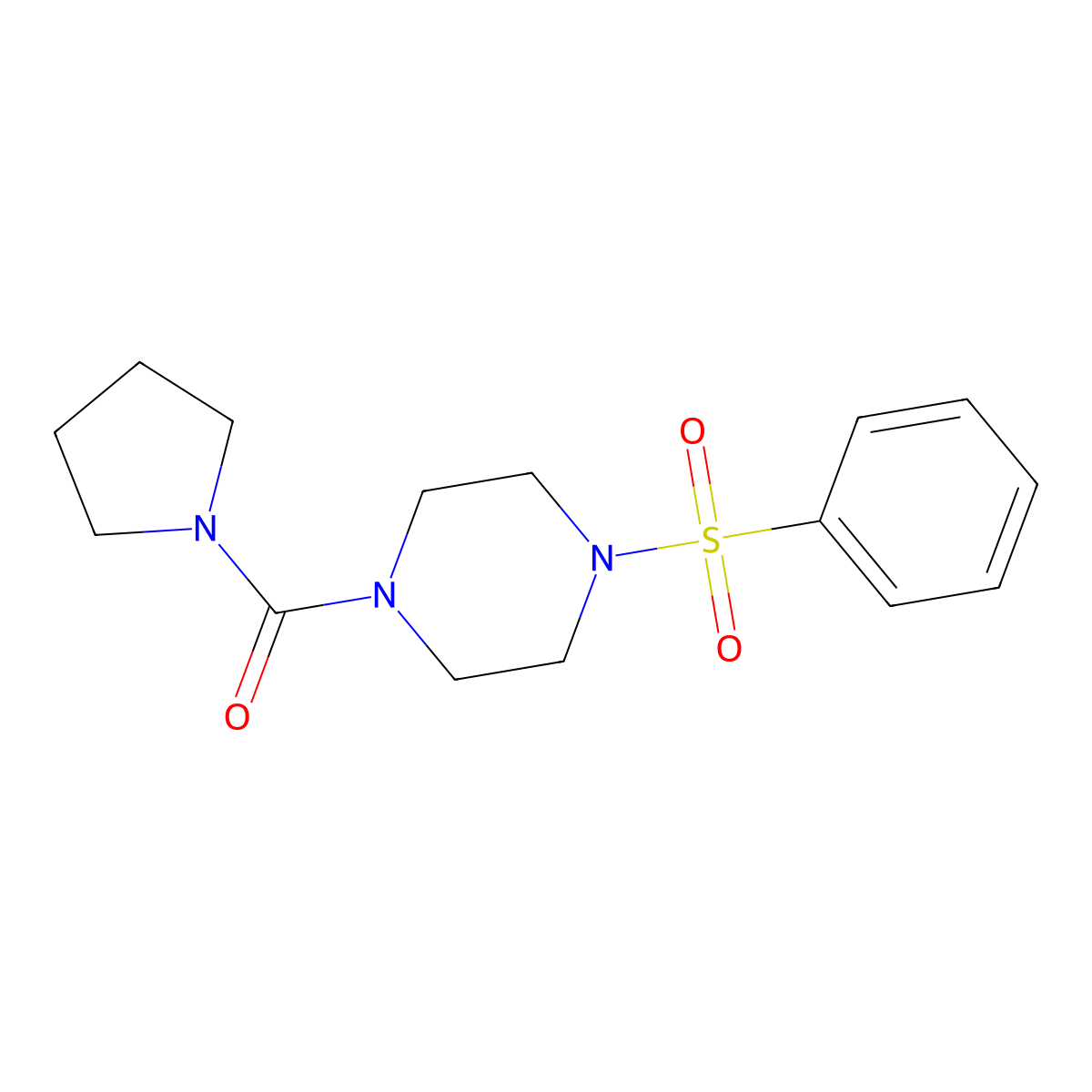 (4-(Phenylsulfonyl)piperazin-1-yl)(pyrrolidin-1-yl)methanone molecular structure, CAS 692762-06-4