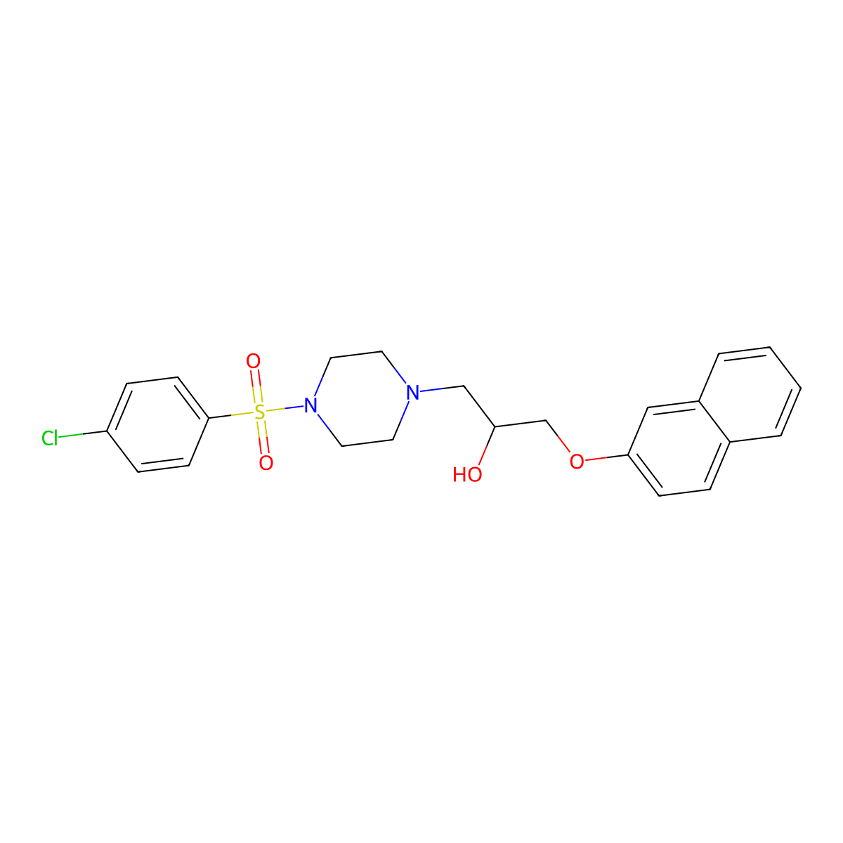 1-[4-(4-Chlorobenzenesulfonyl)piperazin-1-yl]-3-(naphthalen-2-yloxy)propan-2-ol molecular structure, CAS 692762-09-7