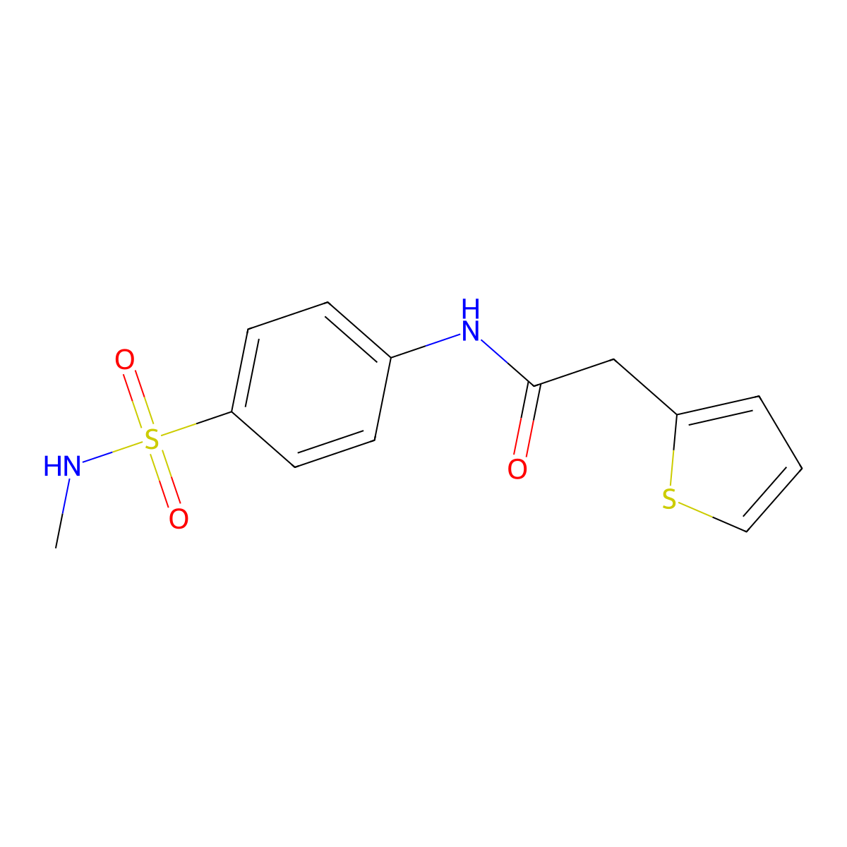 N-[4-(methylsulfamoyl)phenyl]-2-(thiophen-2-yl)acetamide molecular structure, CAS 692762-36-0