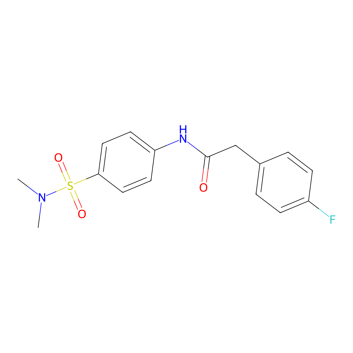 N-[4-(dimethylsulfamoyl)phenyl]-2-(4-fluorophenyl)acetamide molecular structure, CAS 692762-37-1
