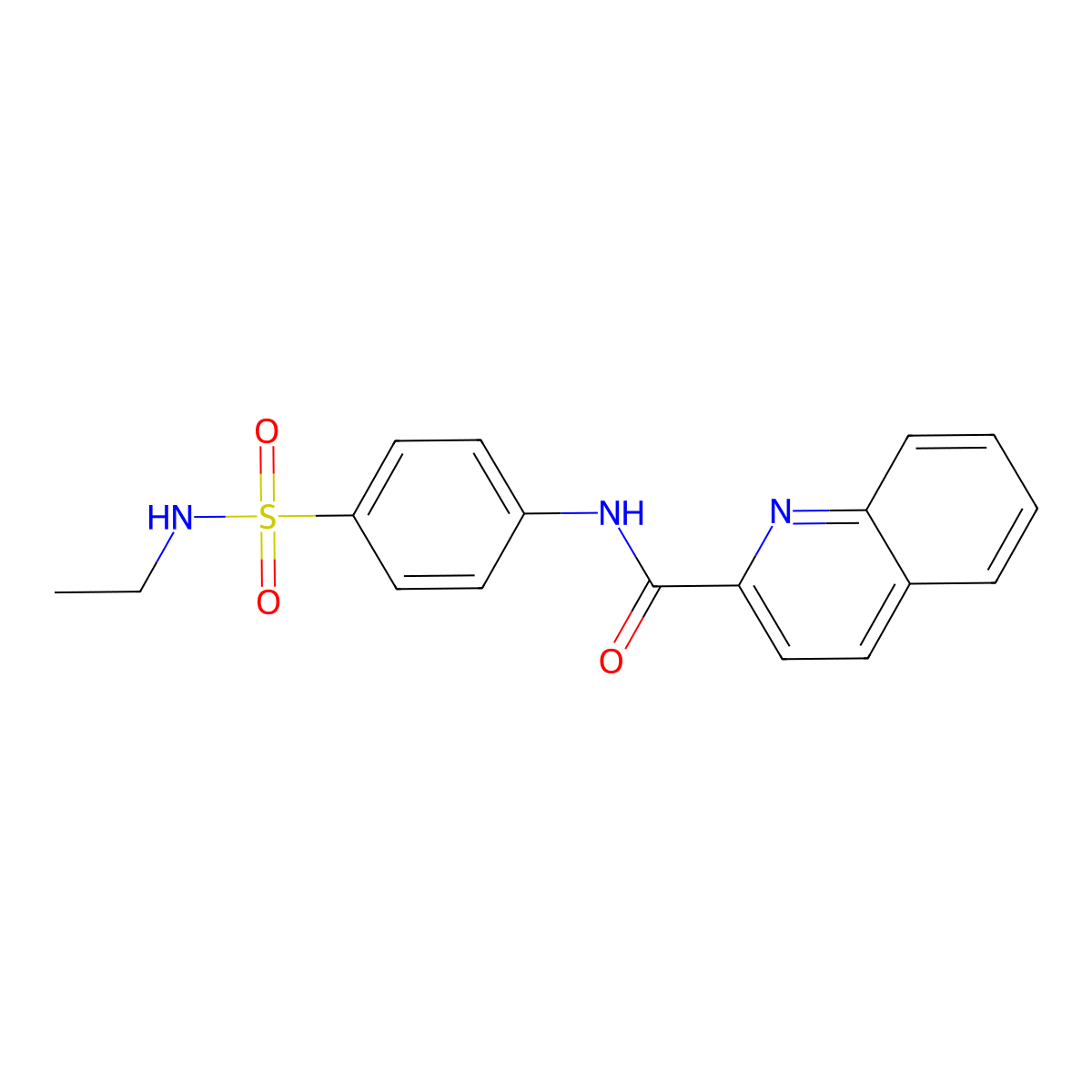 N-[4-(ethylsulfamoyl)phenyl]quinoline-2-carboxamide molecular structure, CAS 692762-39-3