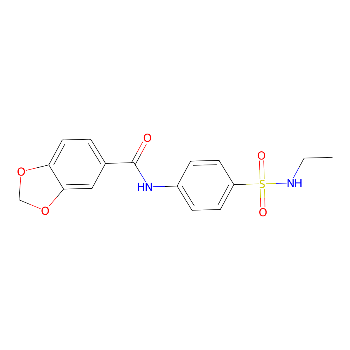 N-[4-(ethylsulfamoyl)phenyl]-1,3-benzodioxole-5-carboxamide molecular structure, CAS 692762-40-6