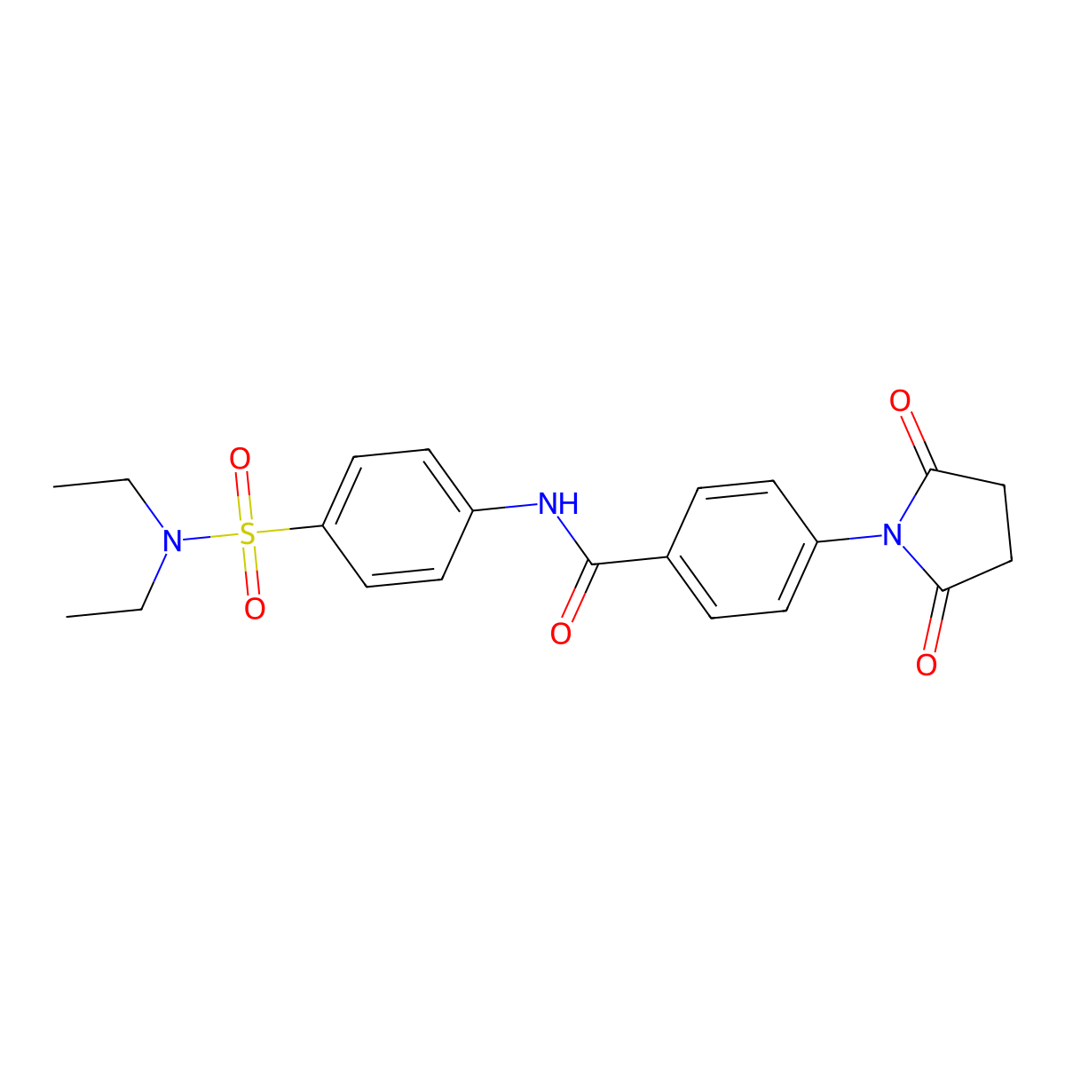 N-[4-(diethylsulfamoyl)phenyl]-4-(2,5-dioxopyrrolidin-1-yl)benzamide molecular structure, CAS 692762-43-9