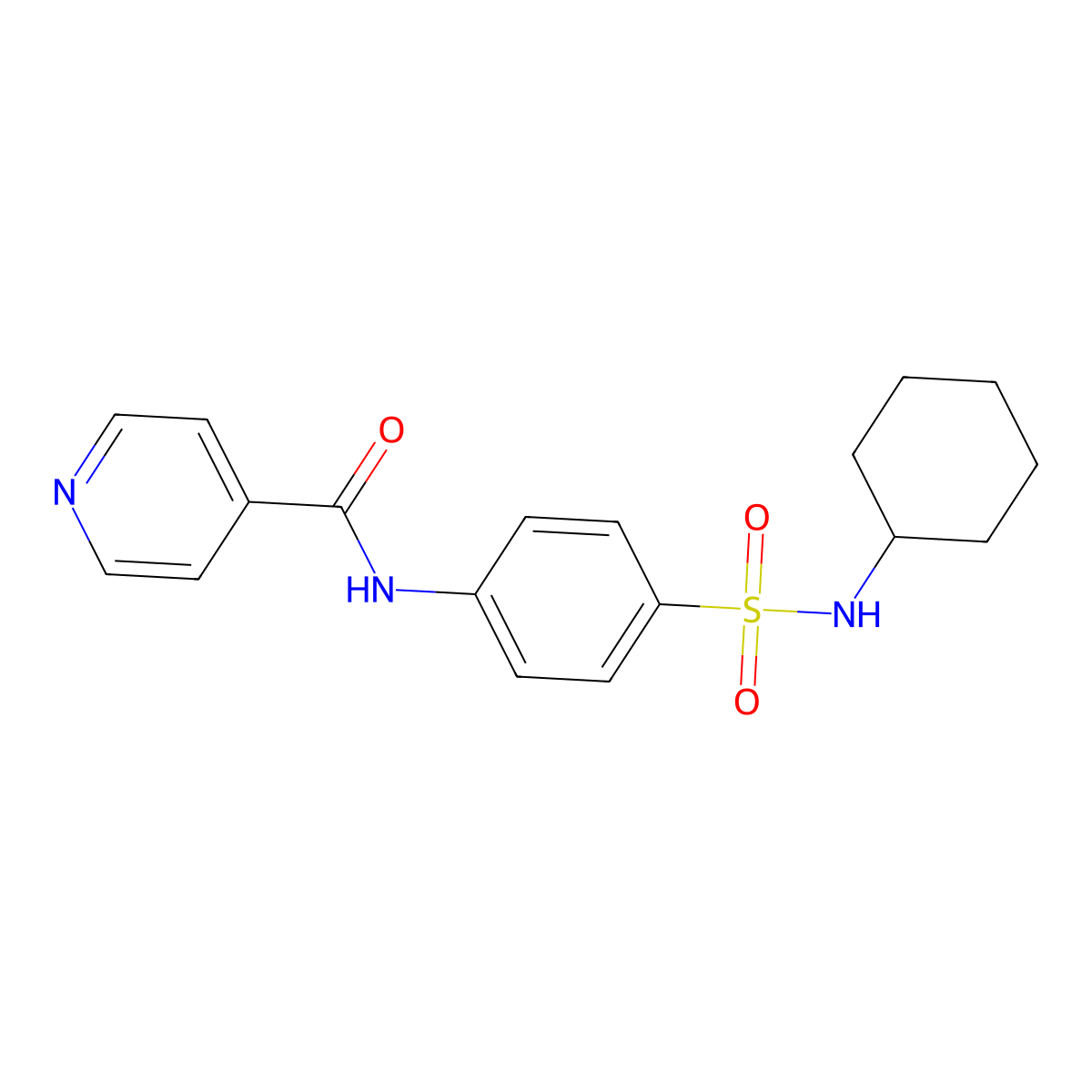 N-[4-(cyclohexylsulfamoyl)phenyl]pyridine-4-carboxamide molecular structure, CAS 692762-45-1