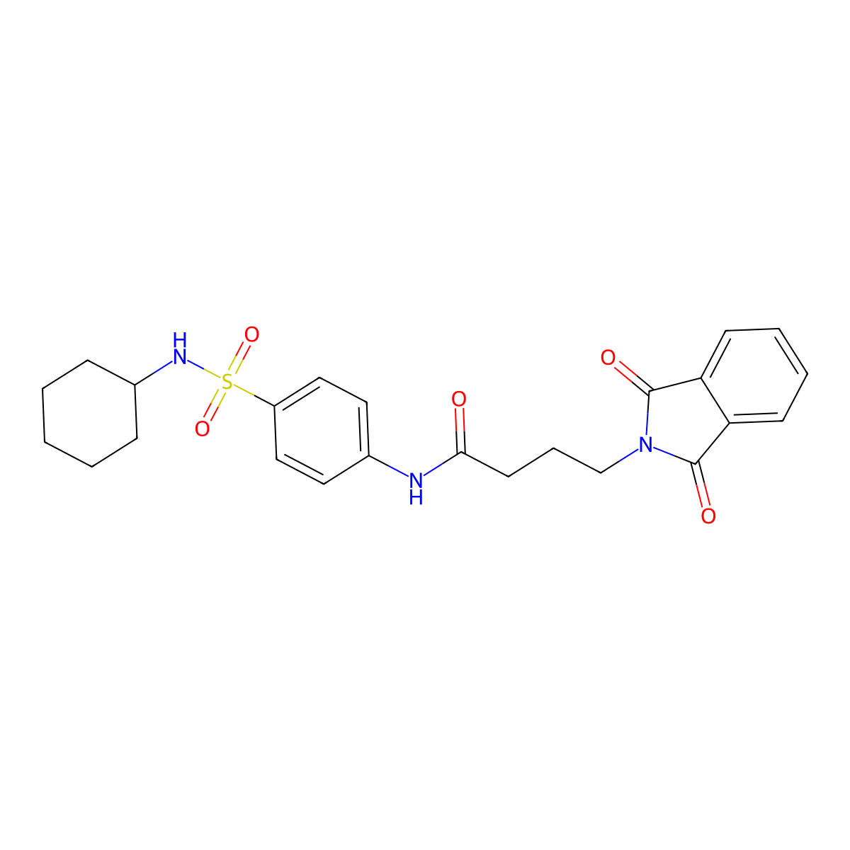 N-[4-(cyclohexylsulfamoyl)phenyl]-4-(1,3-dioxoisoindol-2-yl)butanamide molecular structure, CAS 692762-49-5