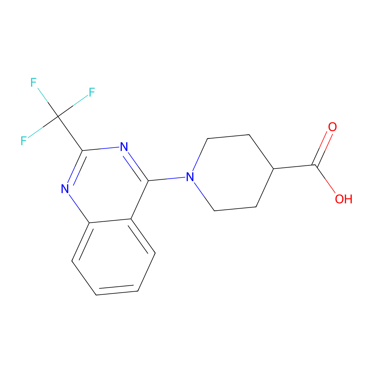 1-[2-(trifluoromethyl)quinazolin-4-yl]piperidine-4-carboxylic Acid molecular structure, CAS 692762-84-8