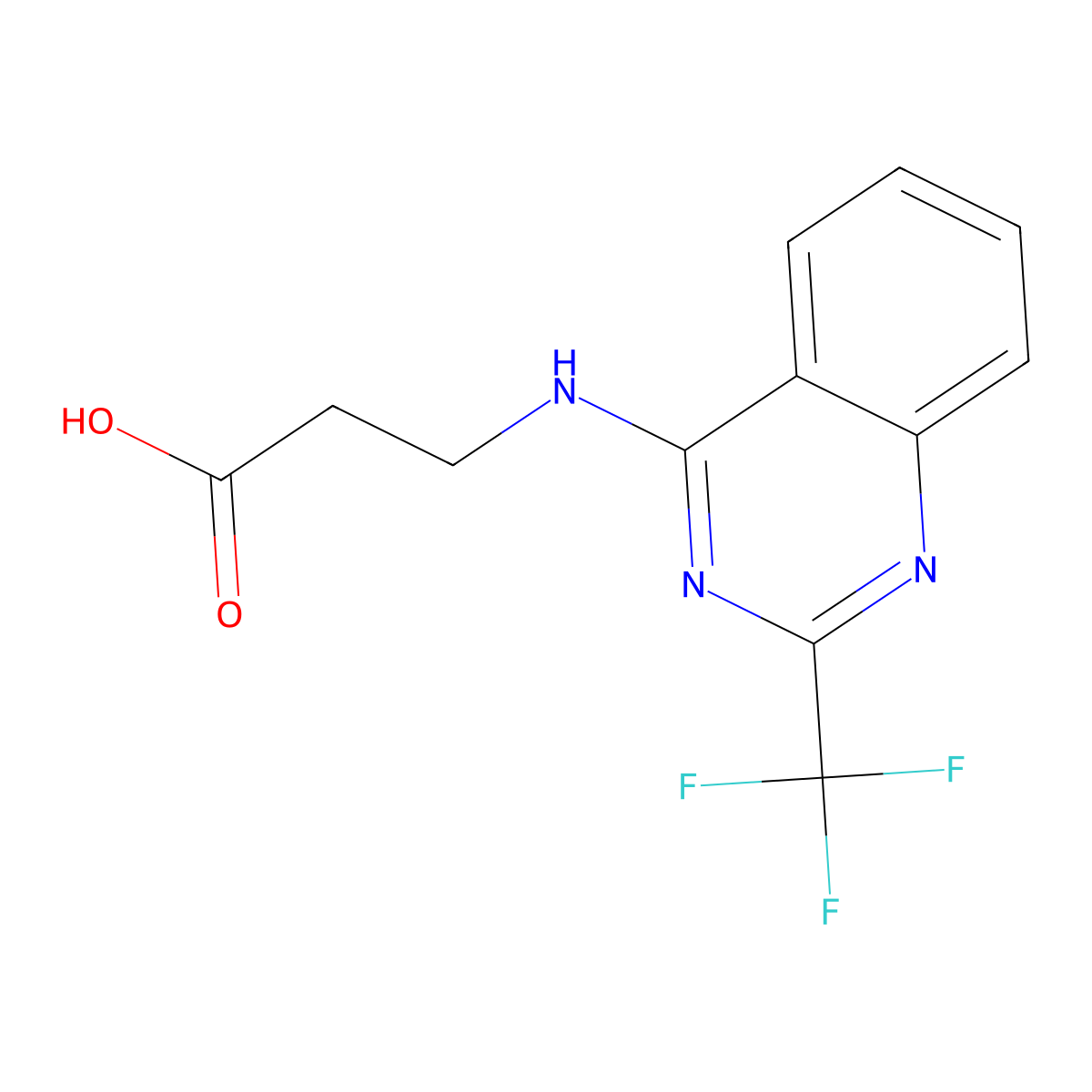 3-{[2-(Trifluoromethyl)quinazolin-4-yl]amino}propanoic acid molecular structure, CAS 692762-85-9