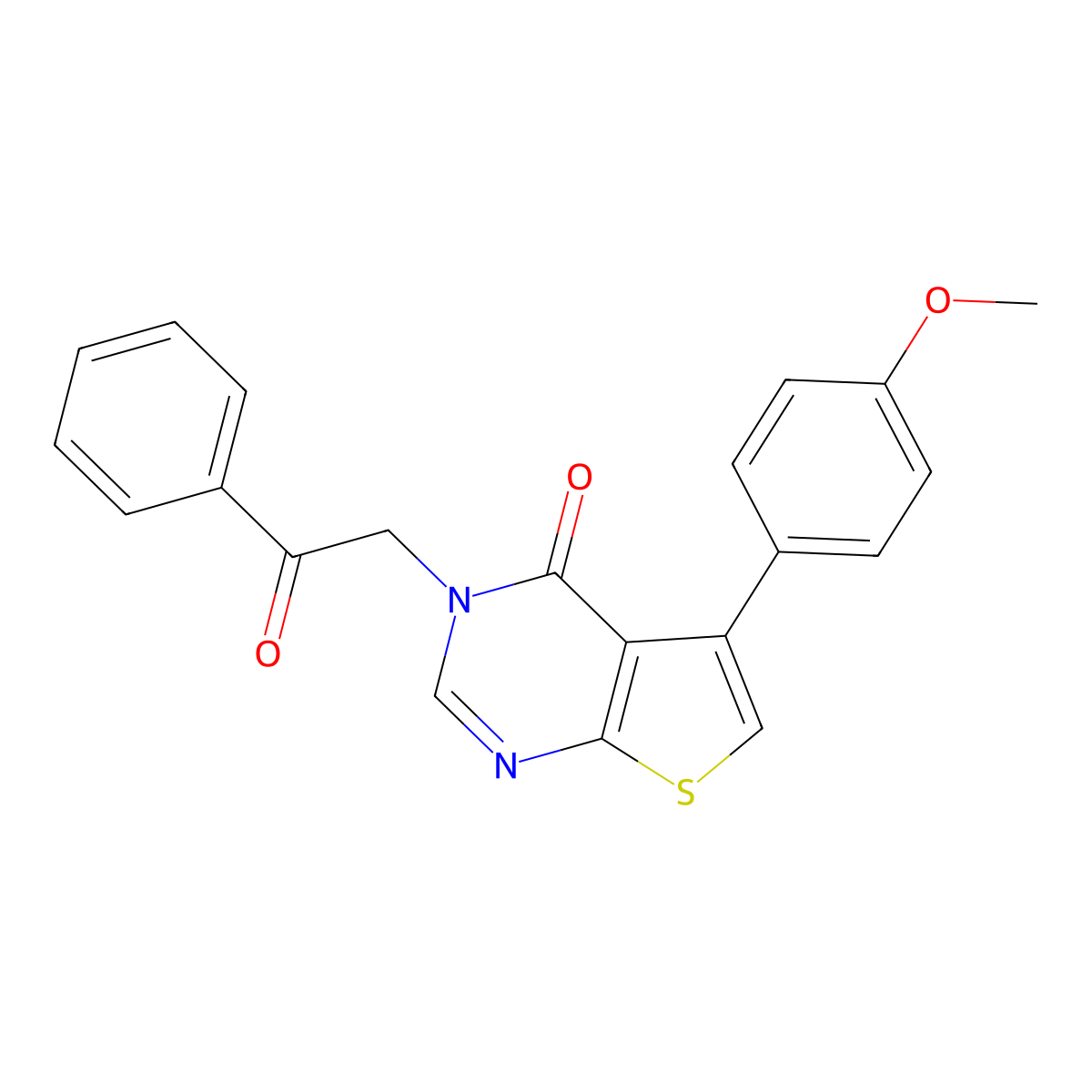 5-(4-Methoxyphenyl)-3-phenacylthieno[2,3-d]pyrimidin-4-one molecular structure, CAS 692762-86-0