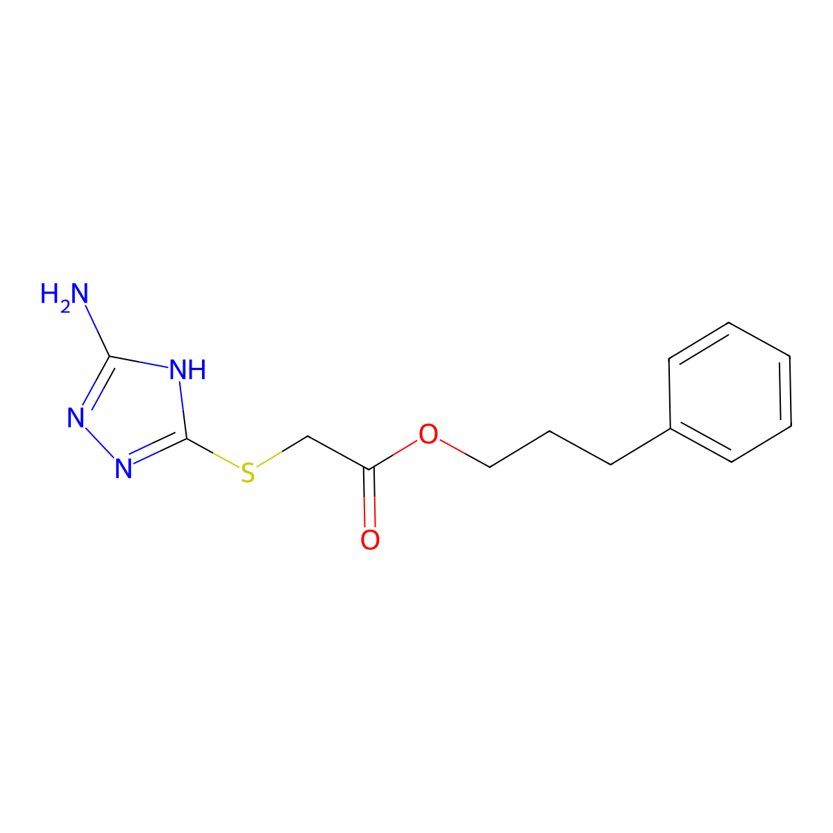 3-phenylpropyl [(5-amino-4H-1,2,4-triazol-3-yl)sulfanyl]acetate molecular structure, CAS 692763-01-2