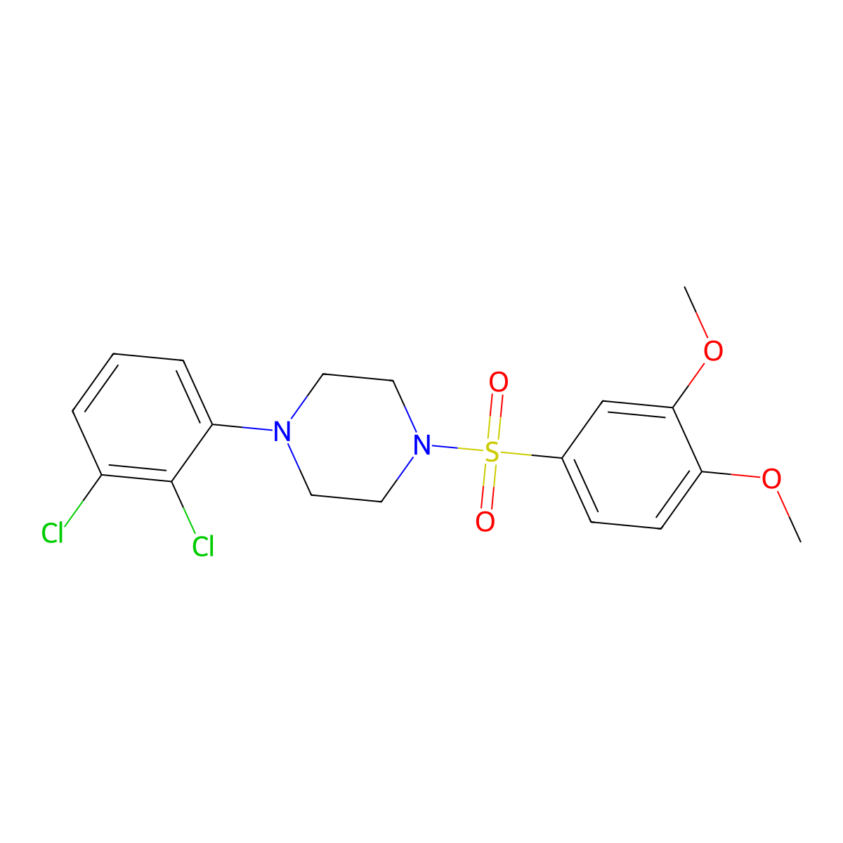 1-(2,3-Dichlorophenyl)-4-[(3,4-dimethoxyphenyl)sulfonyl]piperazine molecular structure, CAS 692763-08-9
