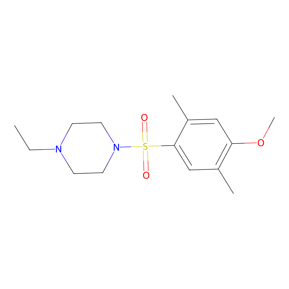 1-Ethyl-4-(4-methoxy-2,5-dimethylphenyl)sulfonylpiperazine molecular structure, CAS 692763-11-4