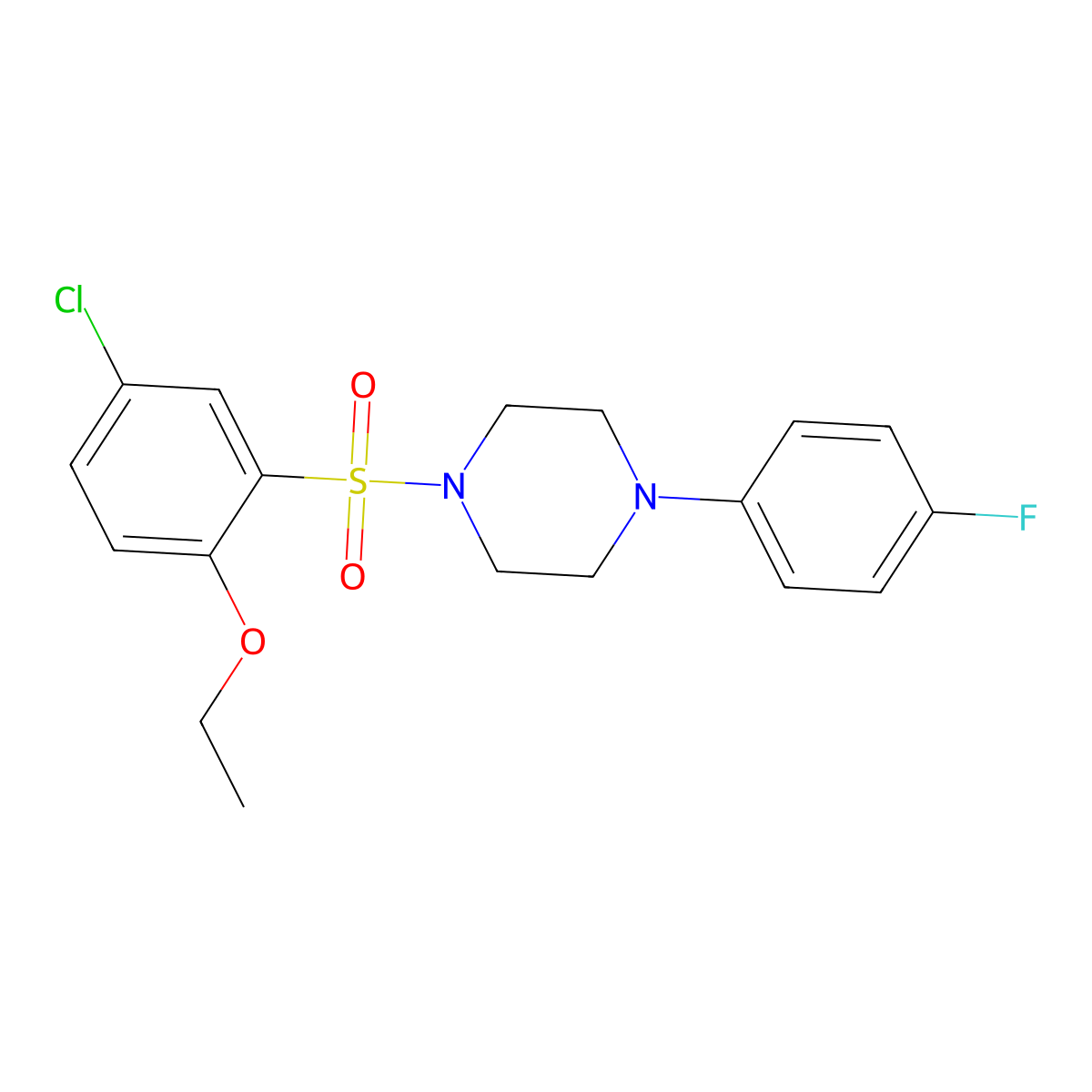 1-[(5-Chloro-2-ethoxyphenyl)sulfonyl]-4-(4-fluorophenyl)piperazine molecular structure, CAS 692763-13-6