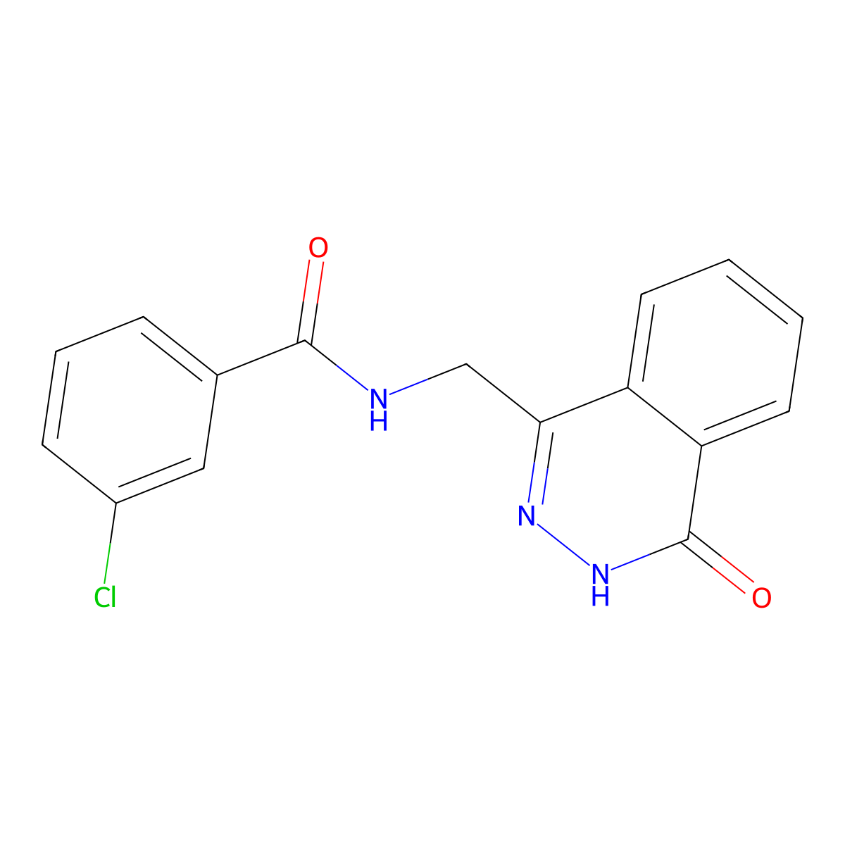 3-chloro-N-((4-oxo-3,4-dihydrophthalazin-1-yl)methyl)benzamide molecular structure, CAS 692763-20-5