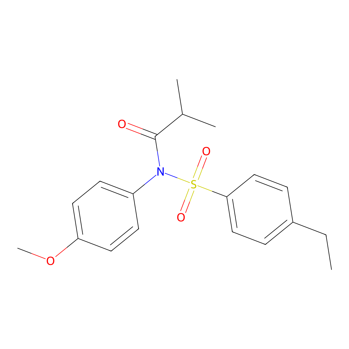 4-ethyl-N-isobutyryl-N-(4-methoxyphenyl)benzenesulfonamide molecular structure, CAS 692763-39-6