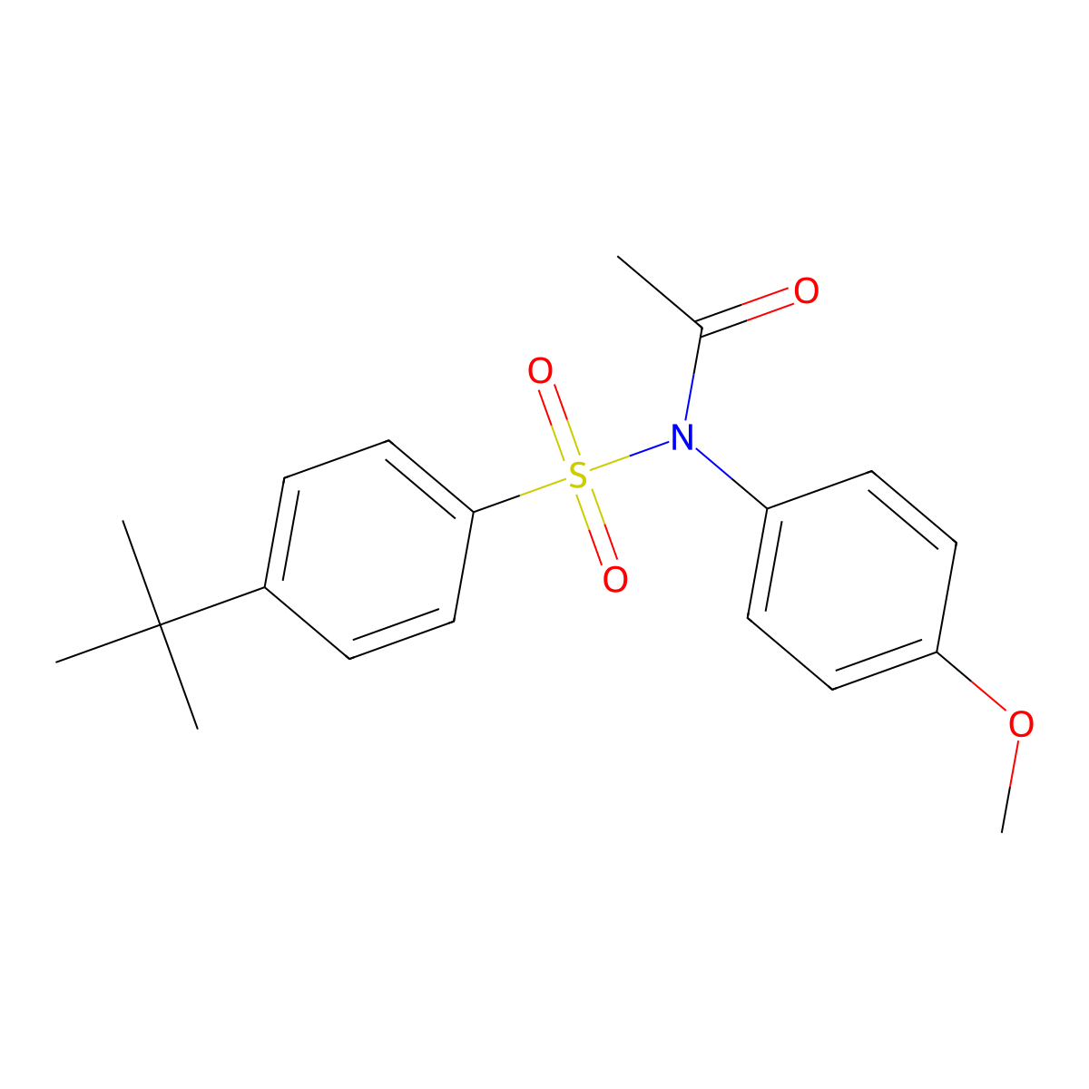 N-acetyl-4-tert-butyl-N-(4-methoxyphenyl)benzenesulfonamide molecular structure, CAS 692763-42-1