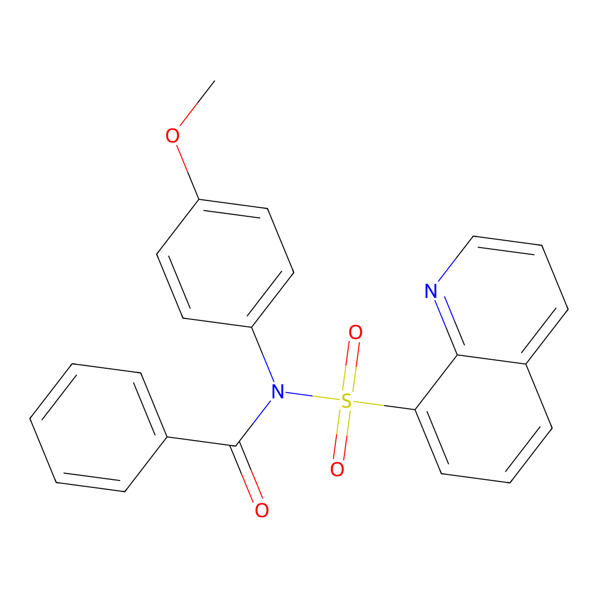N-(4-methoxyphenyl)-N-quinolin-8-ylsulfonylbenzamide molecular structure, CAS 692763-49-8