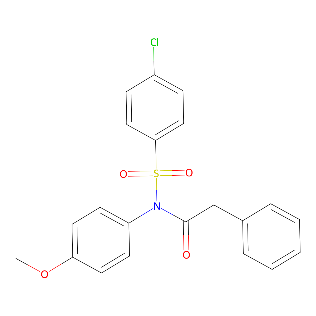 N-(4-chlorophenyl)sulfonyl-N-(4-methoxyphenyl)-2-phenylacetamide molecular structure, CAS 692763-54-5