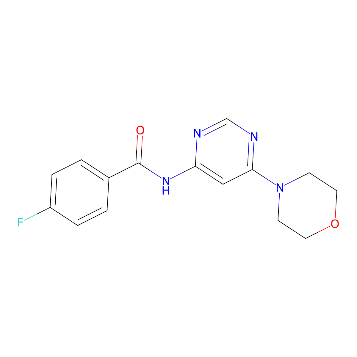 4-fluoro-N-[6-(4-morpholinyl)-4-pyrimidinyl]benzamide molecular structure, CAS 692763-65-8