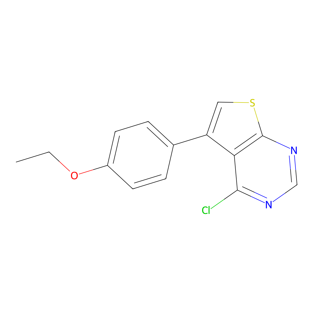 4-Chloro-5-(4-ethoxyphenyl)thieno[2,3-d]pyrimidine molecular structure, CAS 692764-00-4