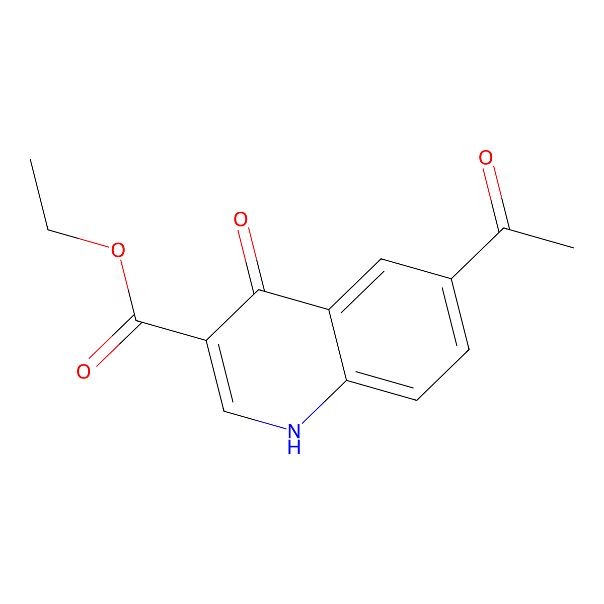 Ethyl 6-acetyl-1,4-dihydro-4-oxoquinoline-3-carboxylate molecular structure, CAS 692764-08-2