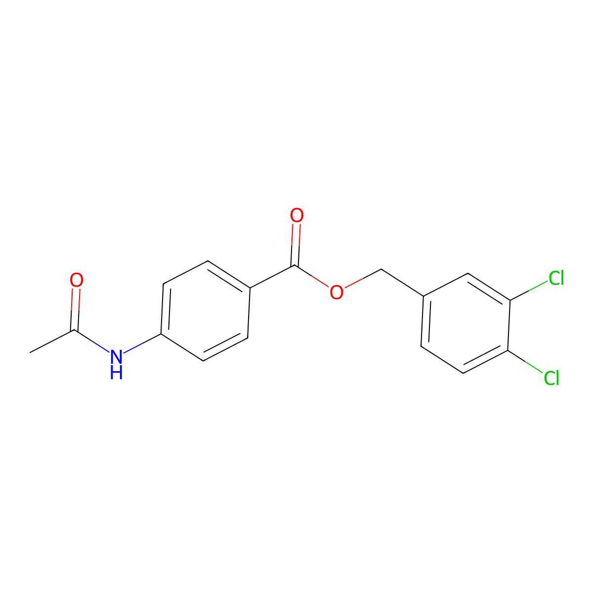 3,4-Dichlorobenzyl 4-(acetylamino)benzoate molecular structure, CAS 692766-03-3