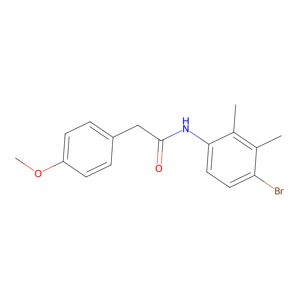 N-(4-bromo-2,3-dimethylphenyl)-2-(4-methoxyphenyl)acetamide molecular structure, CAS 692766-37-3