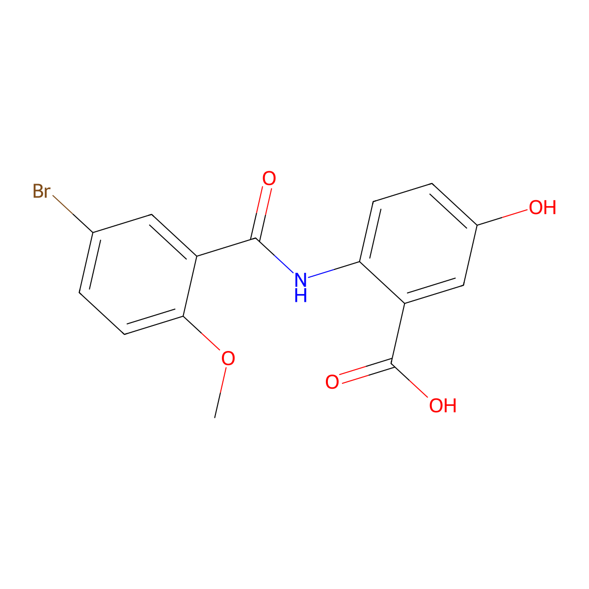 2-{[(5-Bromo-2-methoxyphenyl)carbonyl]amino}-5-hydroxybenzoic acid molecular structure, CAS 692767-10-5