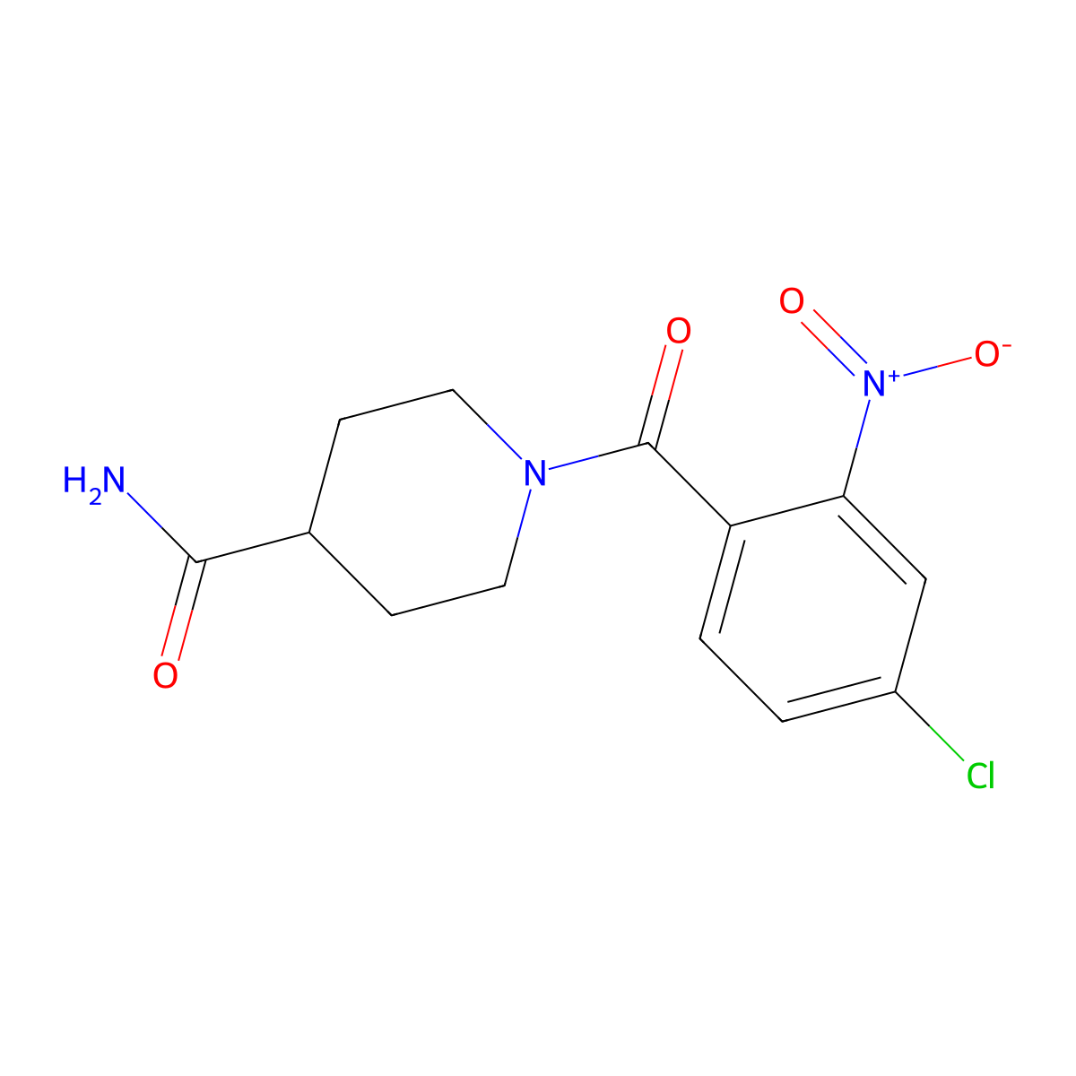1-(4-Chloro-2-nitrobenzoyl)piperidine-4-carboxamide molecular structure, CAS 692767-11-6