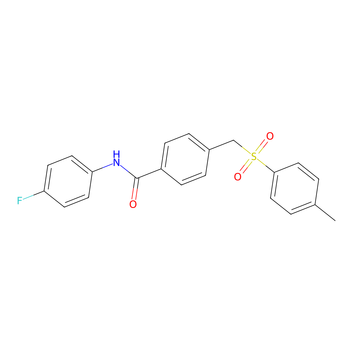 N-(4-Fluorophenyl)-4-[[(4-methylphenyl)sulfonyl]methyl]benzamide molecular structure, CAS 692767-25-2