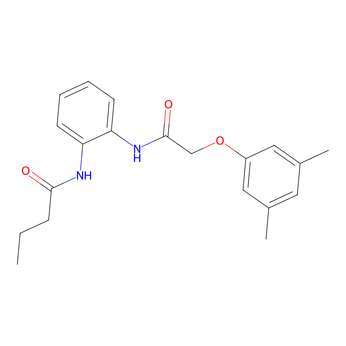 N-(2-{[(3,5-dimethylphenoxy)acetyl]amino}phenyl)butanamide molecular structure, CAS 692767-46-7