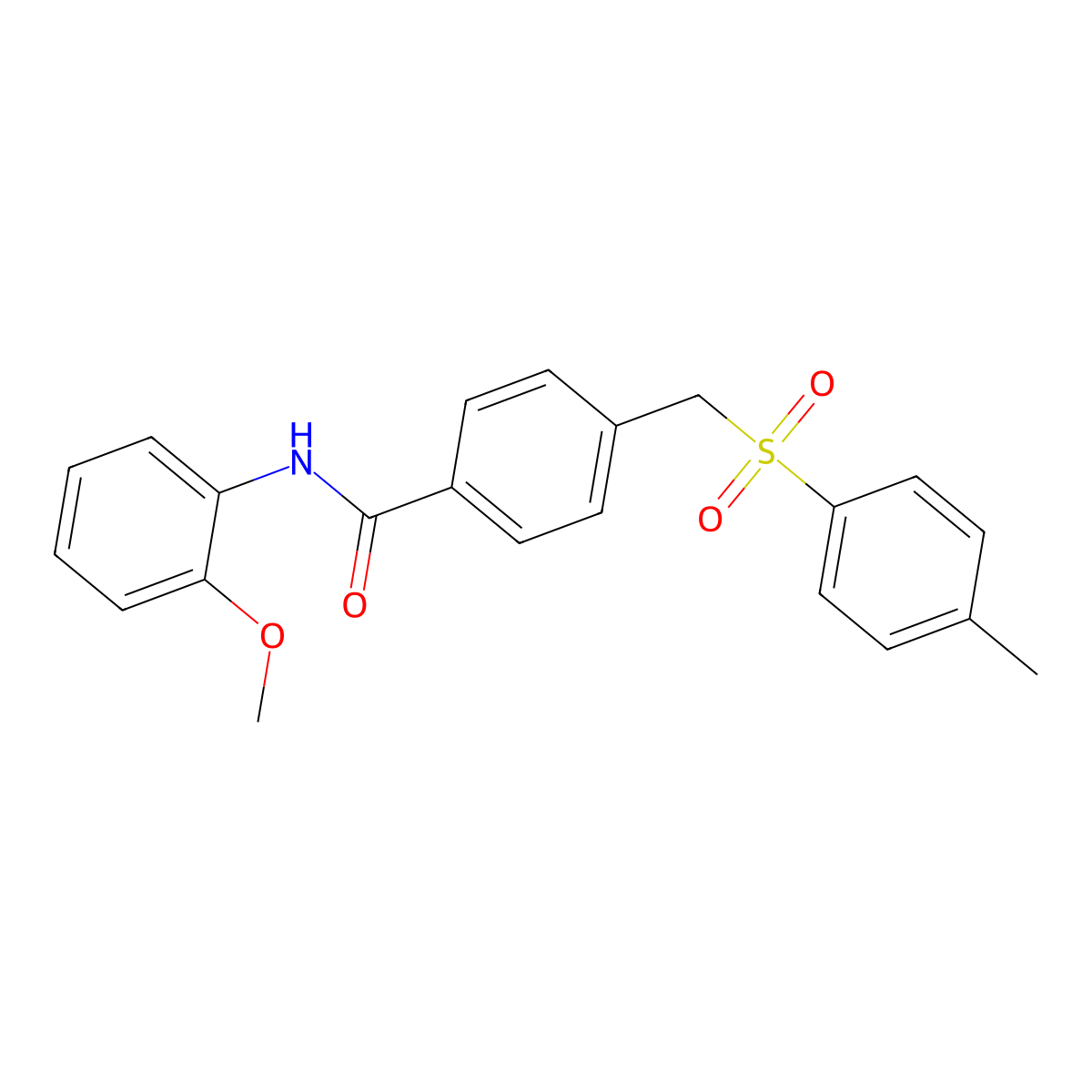 N-(2-Methoxyphenyl)-4-[[(4-methylphenyl)sulfonyl]methyl]benzamide molecular structure, CAS 692768-00-6