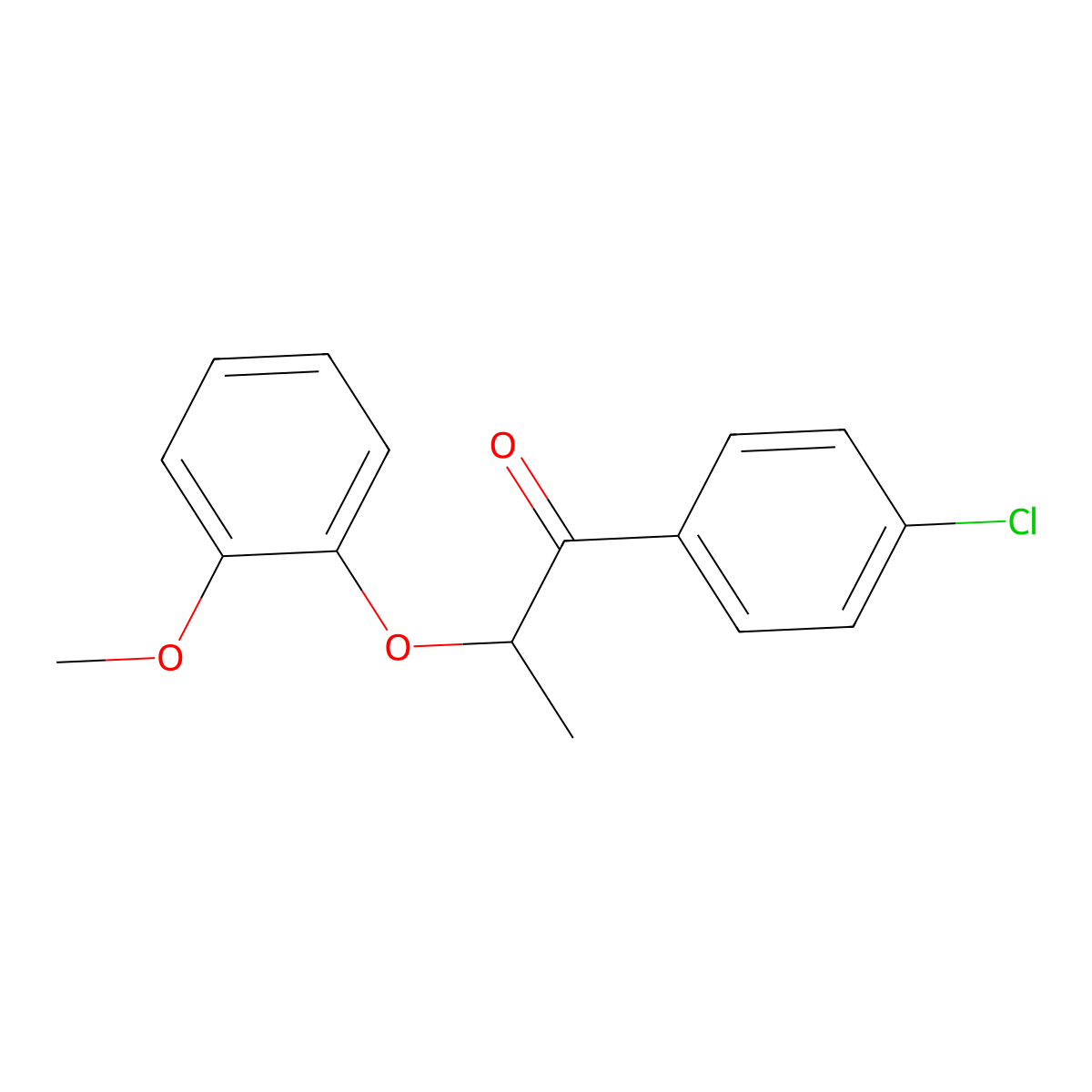 1-(4-Chlorophenyl)-2-(2-methoxyphenoxy)-1-propanone molecular structure, CAS 692768-21-1