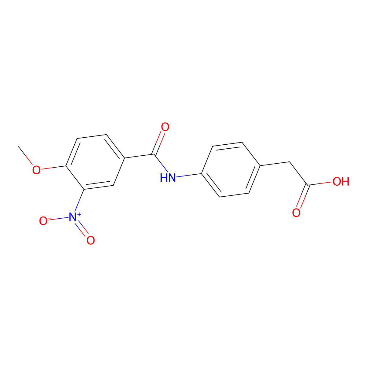 (4-{[(4-Methoxy-3-nitrophenyl)carbonyl]amino}phenyl)acetic acid molecular structure, CAS 692768-39-1