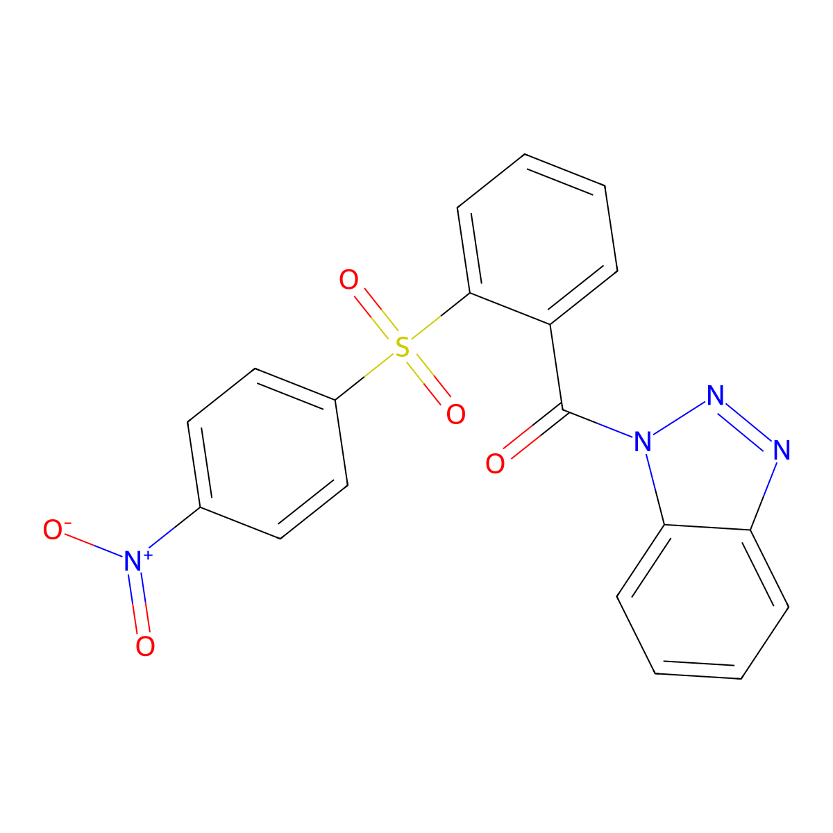 Benzotriazol-1-yl-[2-(4-nitrophenyl)sulfonylphenyl]methanone molecular structure, CAS 692768-61-9