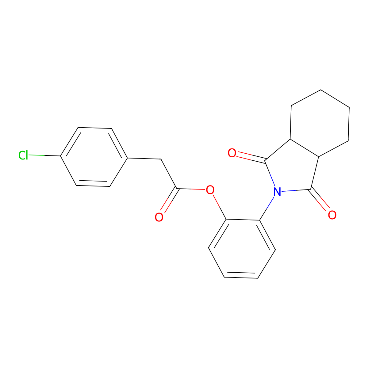 2-(1,3-dioxooctahydro-2H-isoindol-2-yl)phenyl (4-chlorophenyl)acetate molecular structure, CAS 692768-98-2