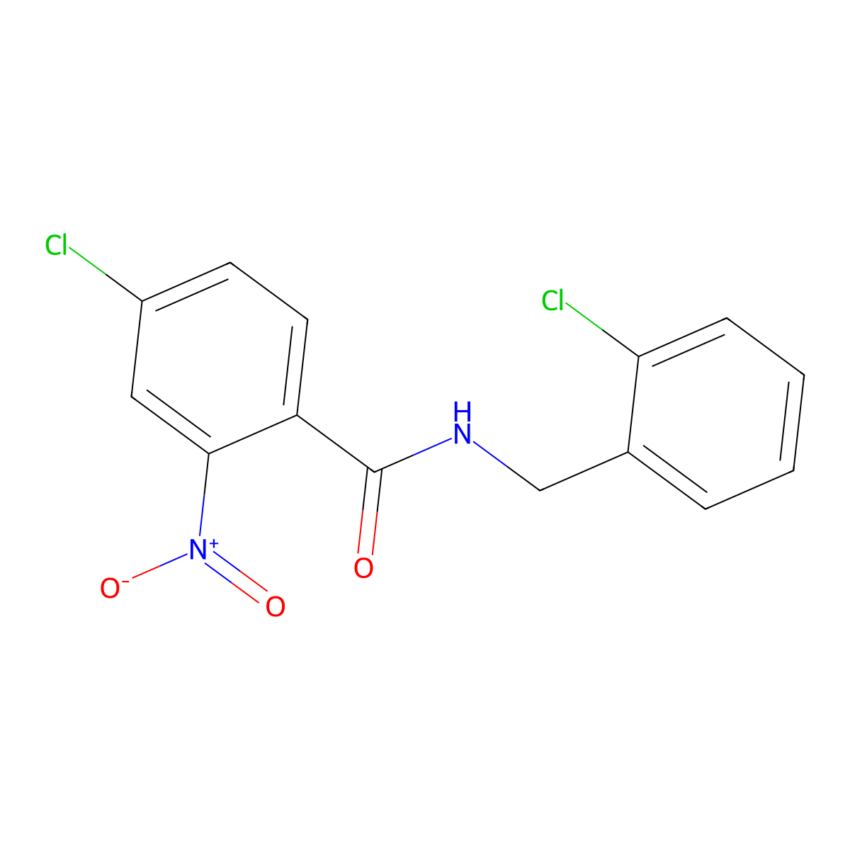 4-chloro-N-(2-chlorobenzyl)-2-nitrobenzamide molecular structure, CAS 692769-06-5